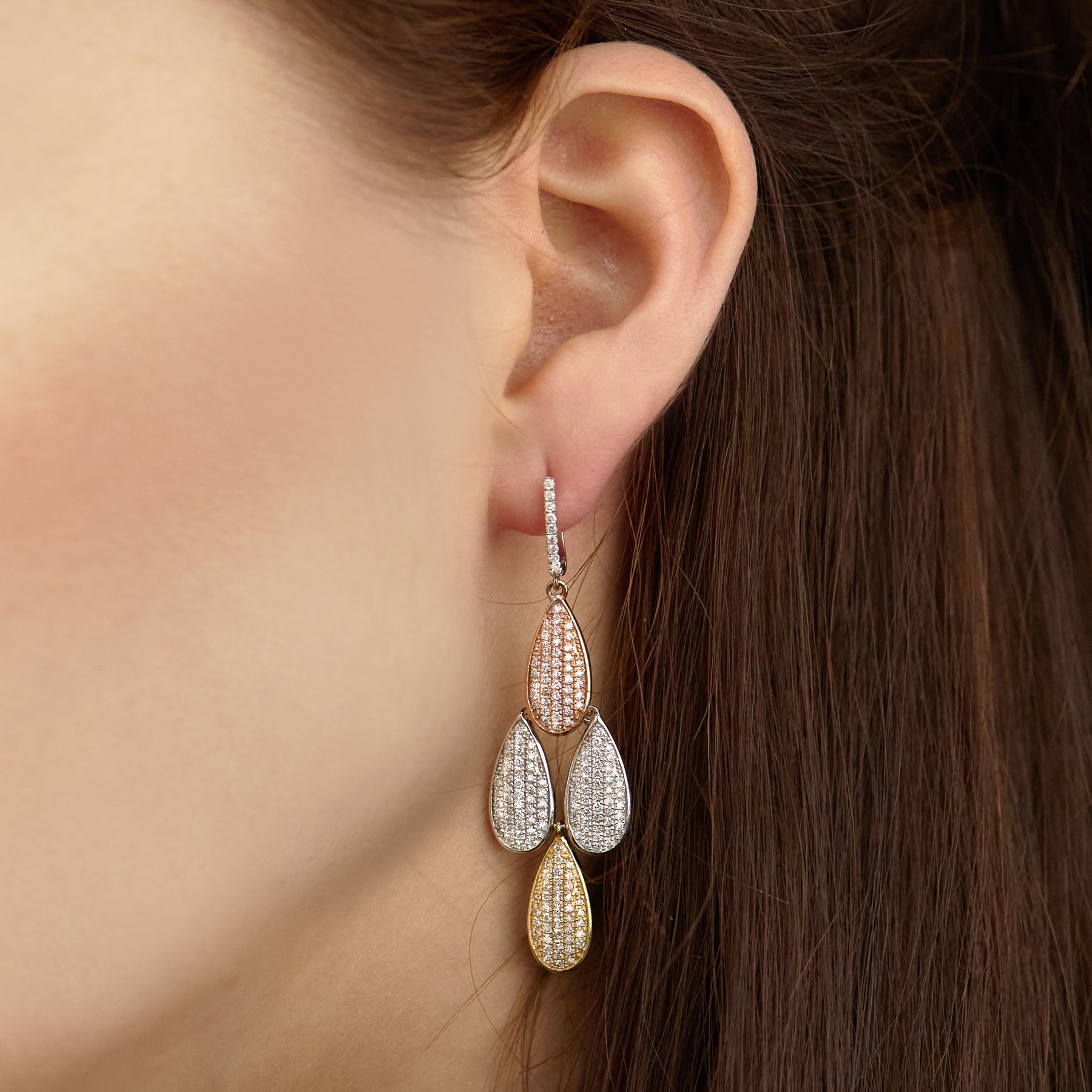 Tri-Color Earrings