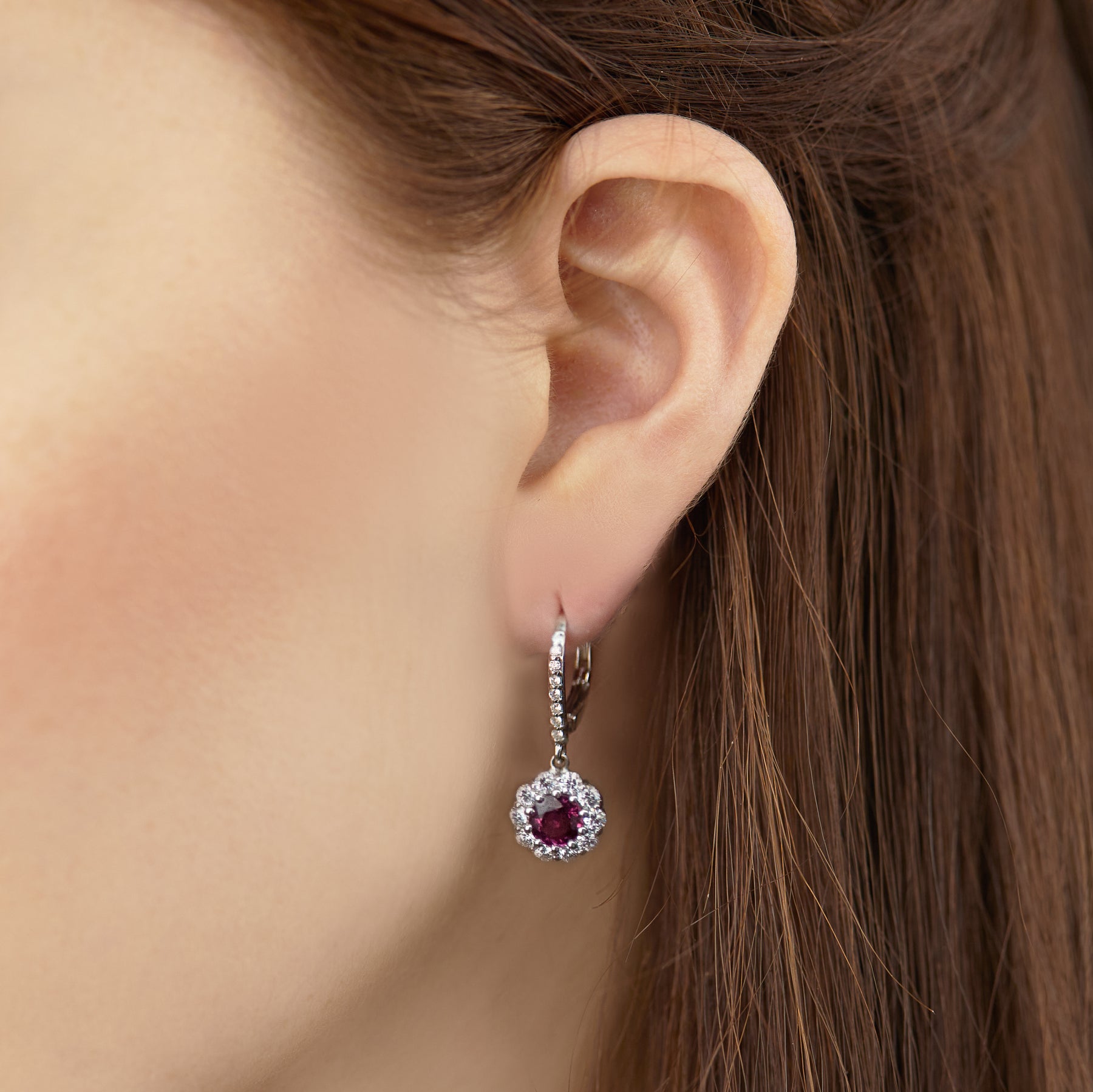 Diamond and Ruby Earrings