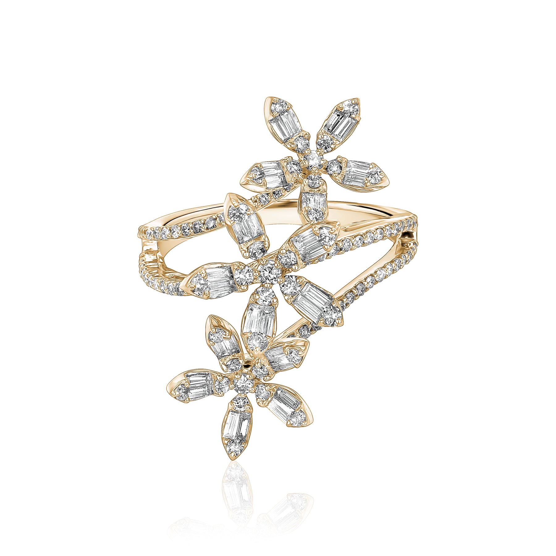 3 Row Flower Ring