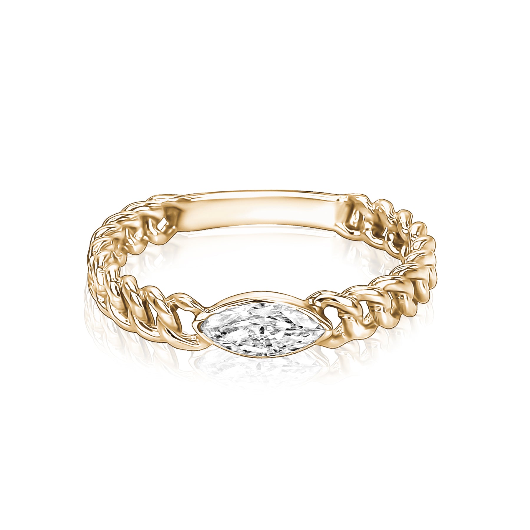 Marquise Diamond Cuban Ring