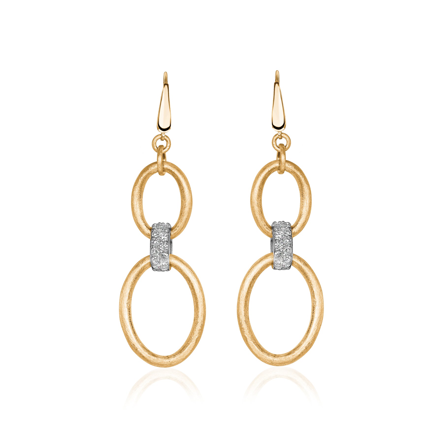 Yellow Gold Matte Earrings