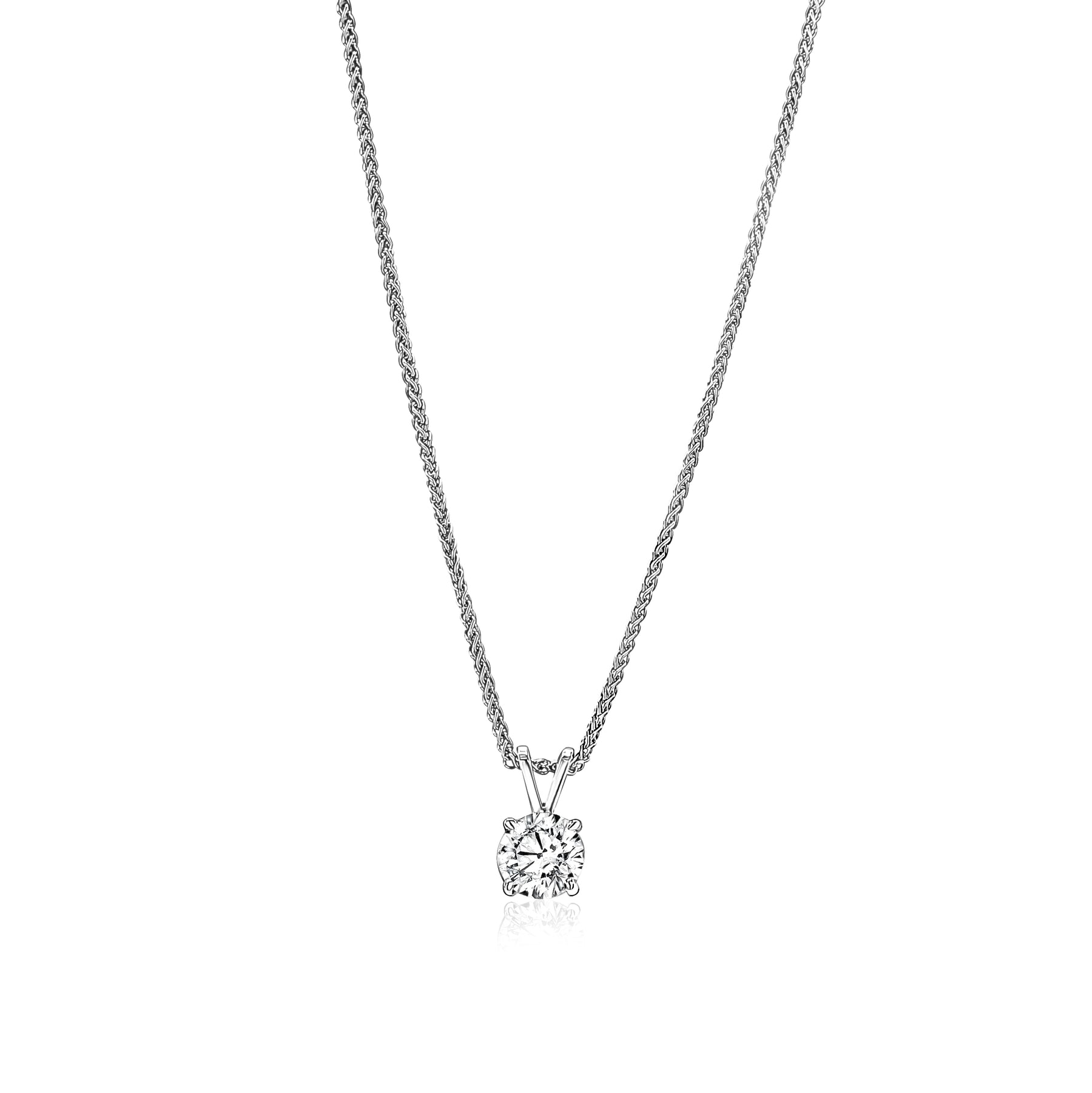Round Brilliant Diamond Solitaire Necklace