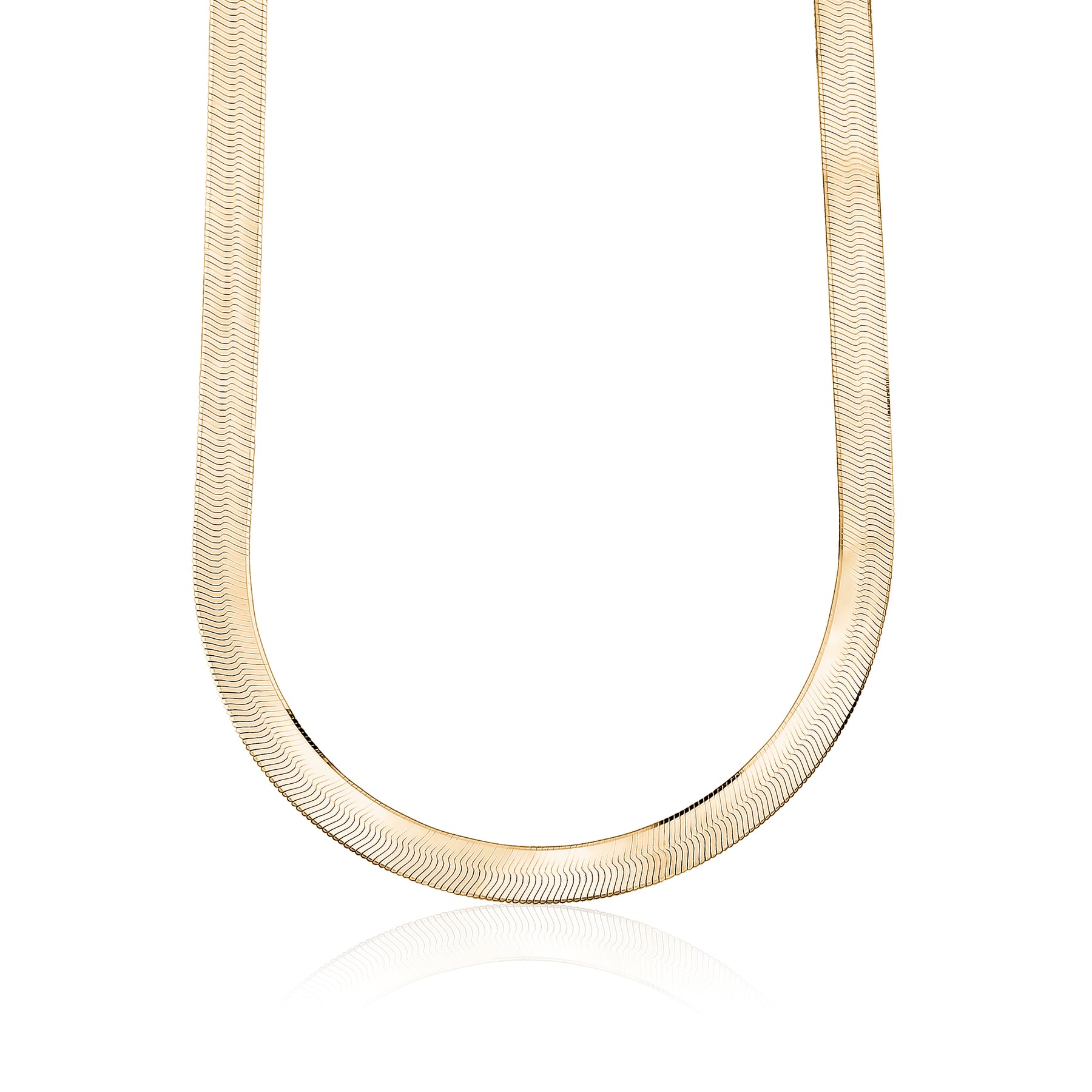 14K Yellow Gold Herringbone Necklace