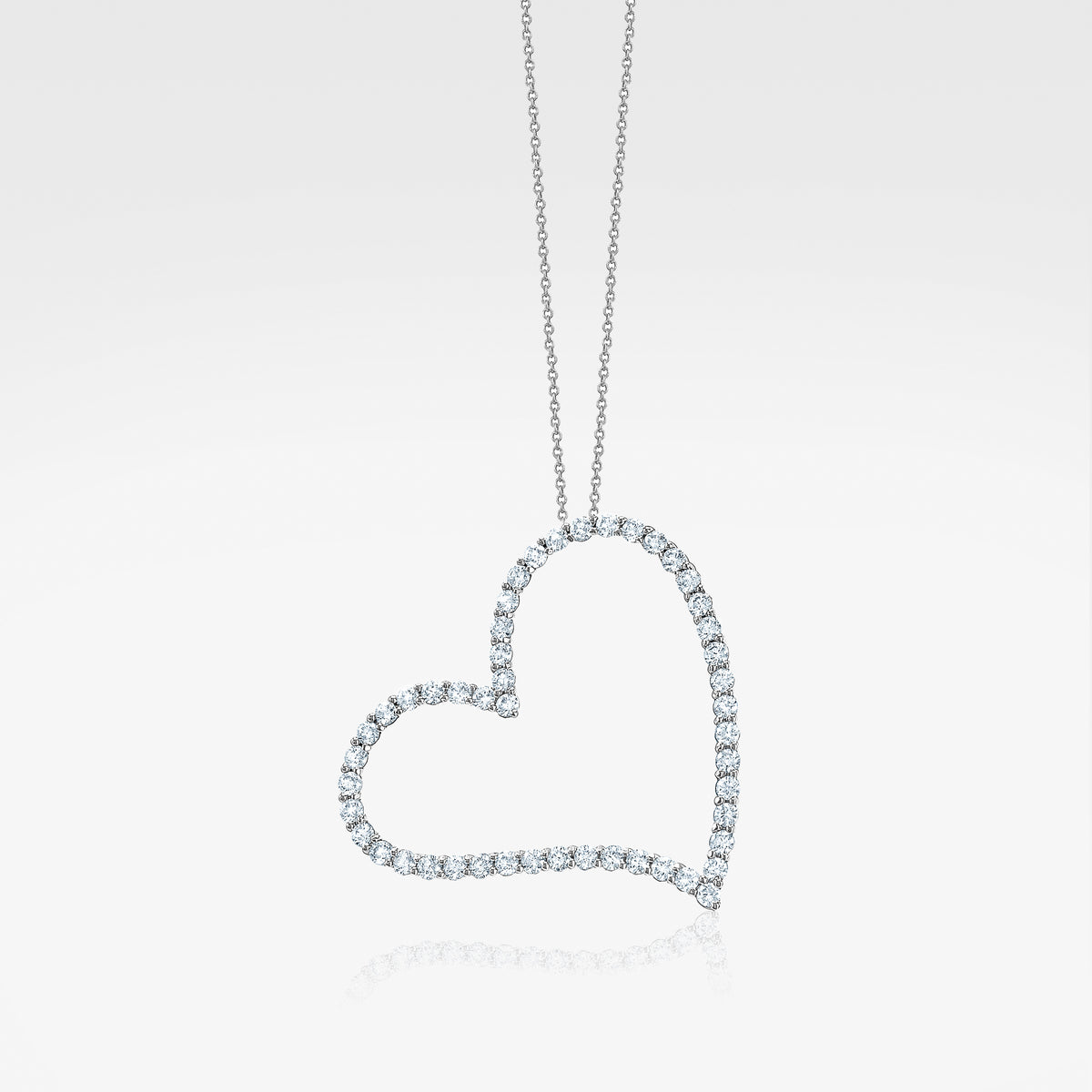 Slightly Curved Ireal Heart Necklace