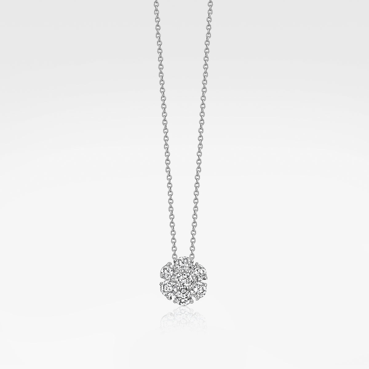 Lab Grown Flower Pendant Necklace