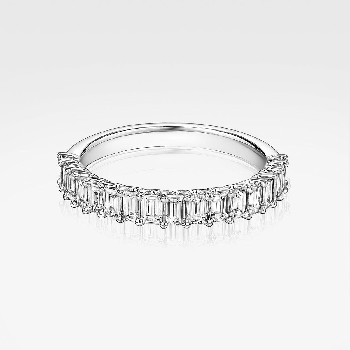 Petite Emerald Diamond Half Eternity Ring