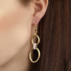 Yellow Gold Matte Earrings