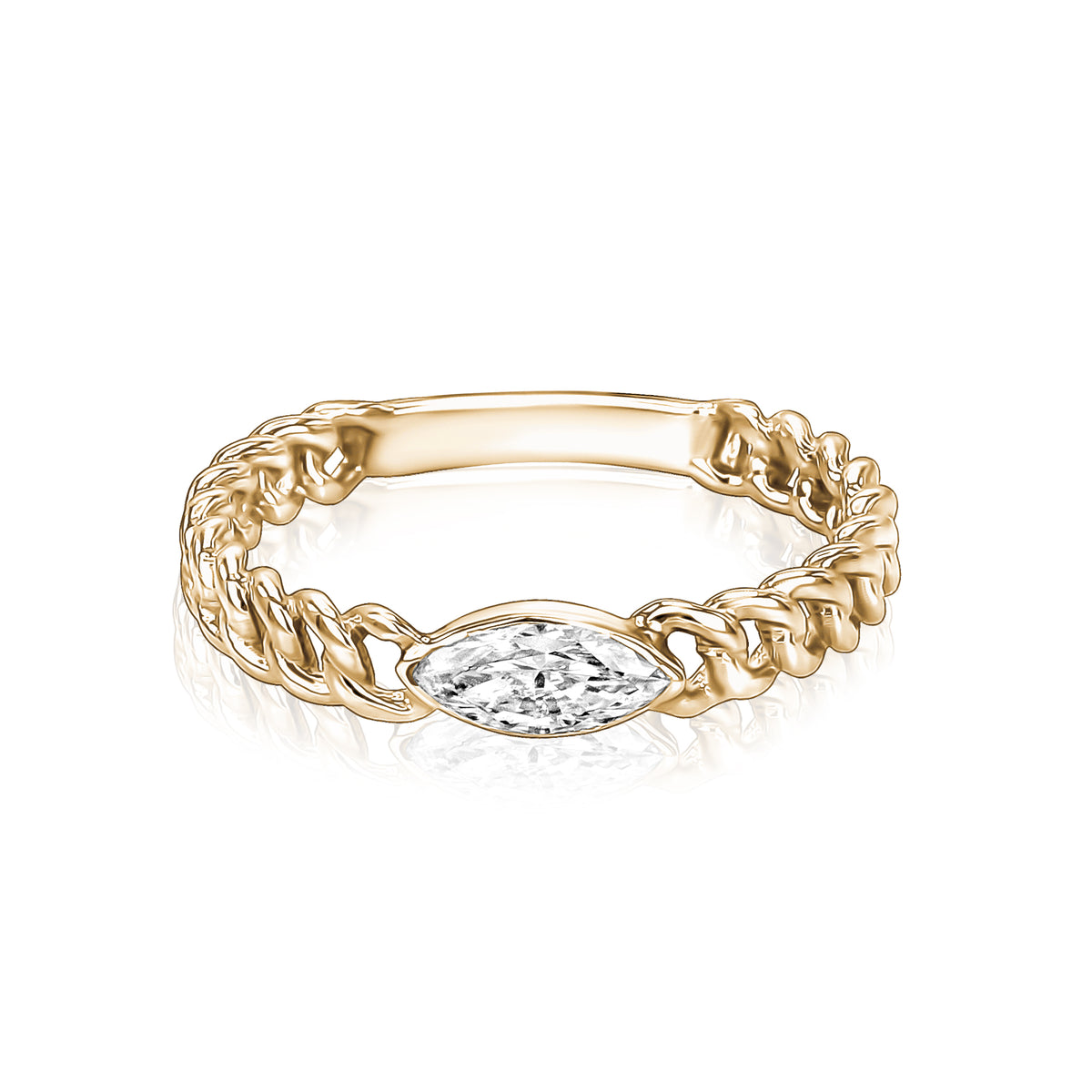 Marquise Diamond Cuban Ring