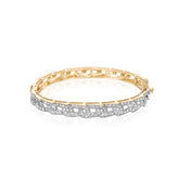 Yellow Gold Link Diamond Bangle