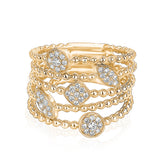 Mix Shape Illusion 5 Row Ring