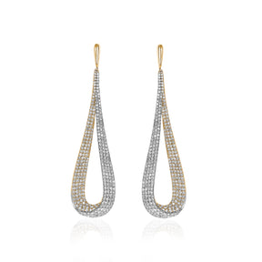 Two Tone Long Drop Earrings