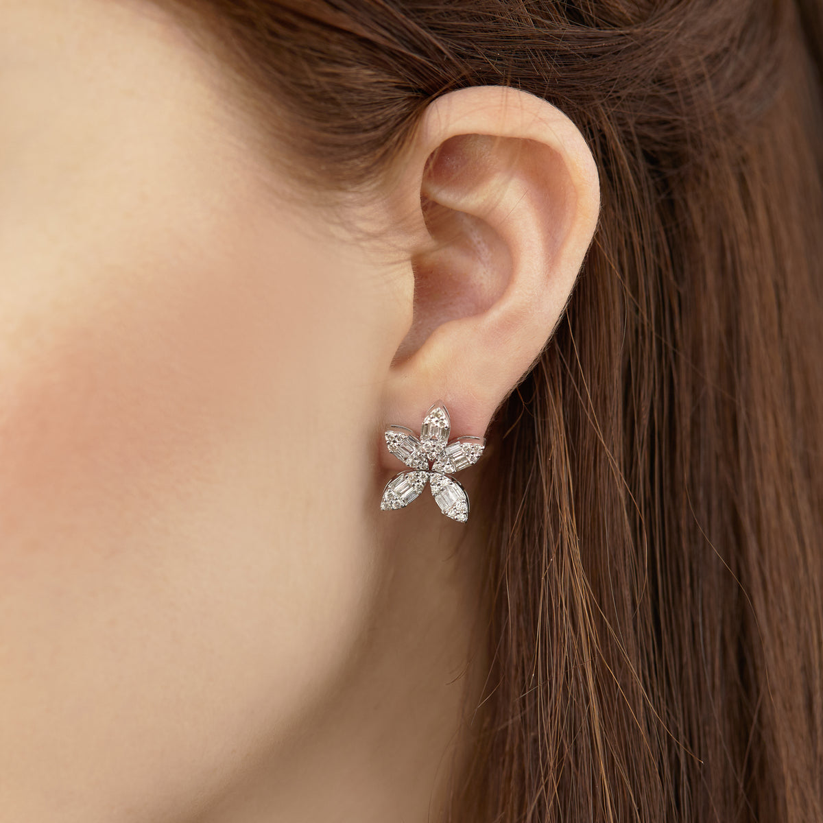 Starburst Diamond Stud Earrings