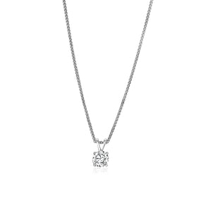 Round Brilliant Diamond Solitaire Necklace