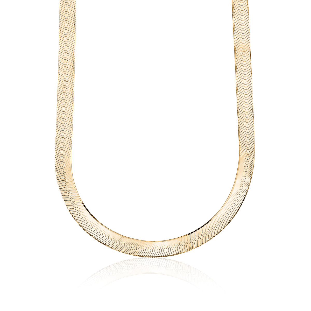 14K Yellow Gold Herringbone Necklace