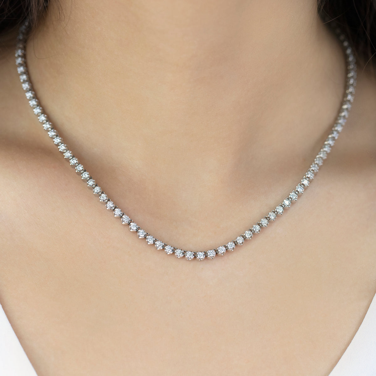 Slight Illusion Tennis Necklace