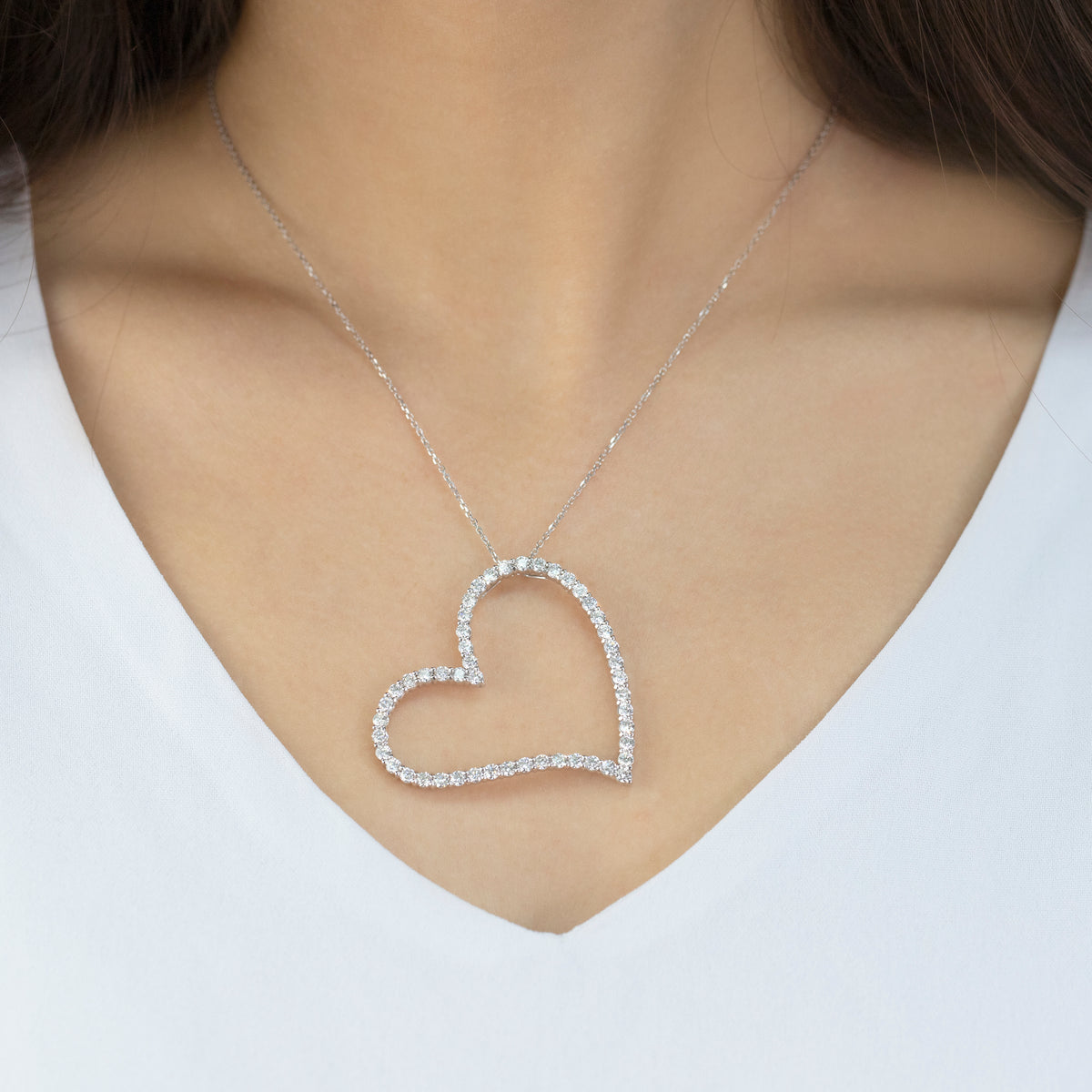 Slightly Curved Ireal Heart Necklace